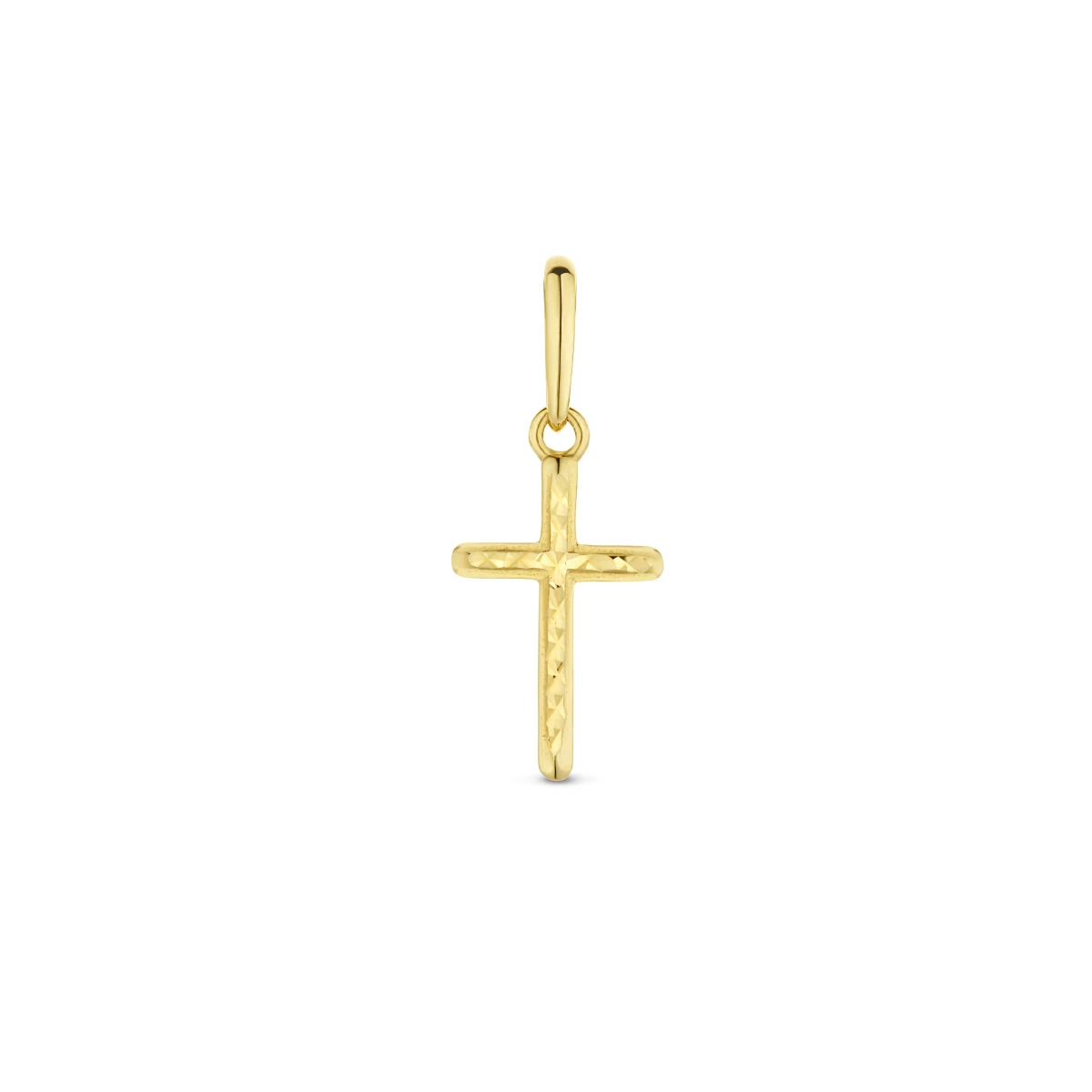hanger kruis gediamanteerd 14K geelgoud