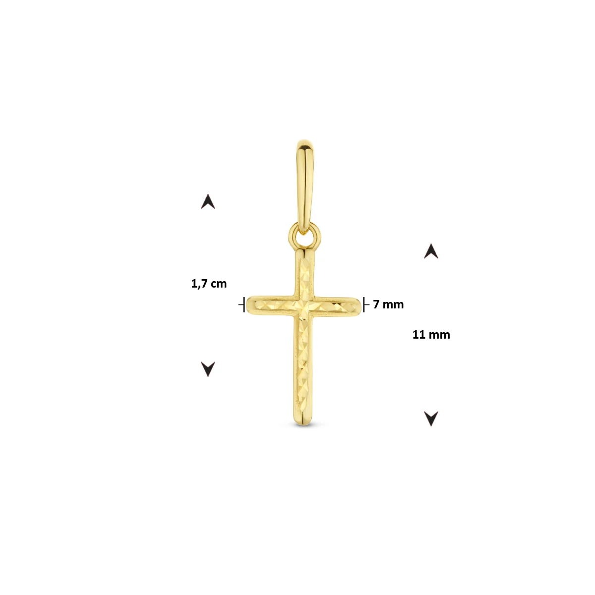 hanger kruis gediamanteerd 14K geelgoud