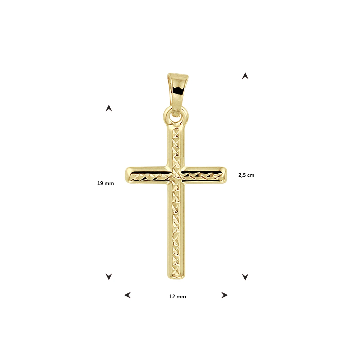 hanger kruis gediamanteerd 14K geelgoud