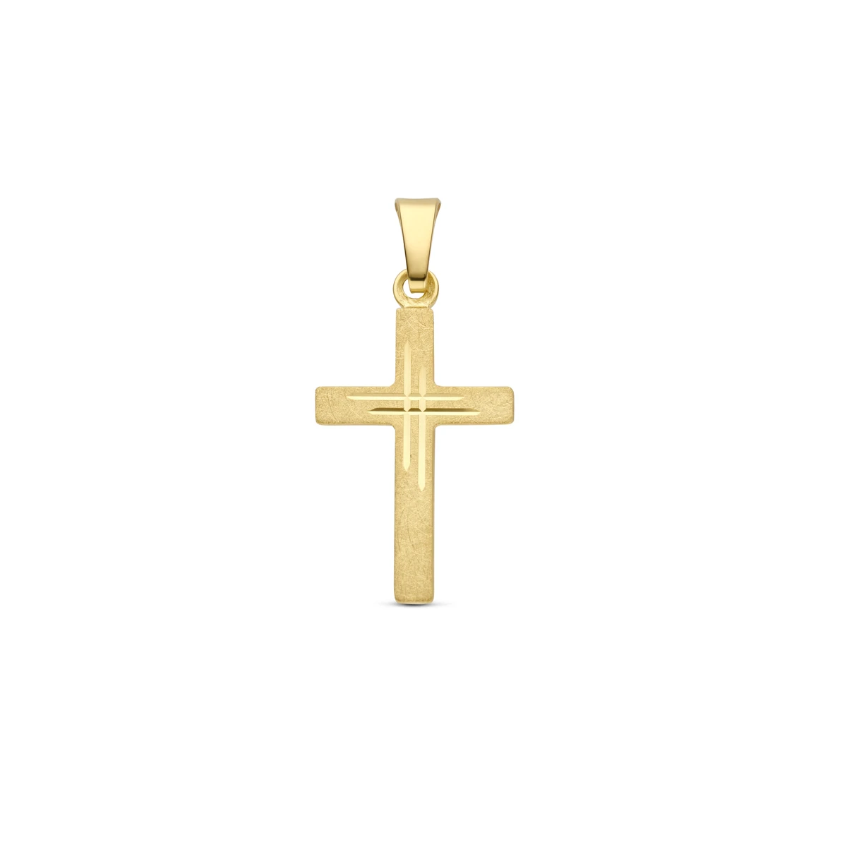 hanger kruis gediamanteerd 14K geelgoud