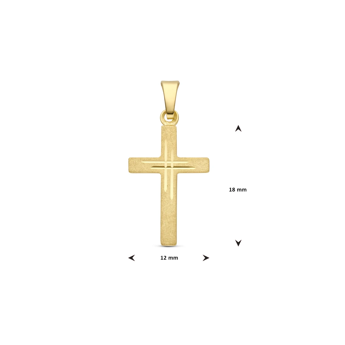 hanger kruis gediamanteerd 14K geelgoud