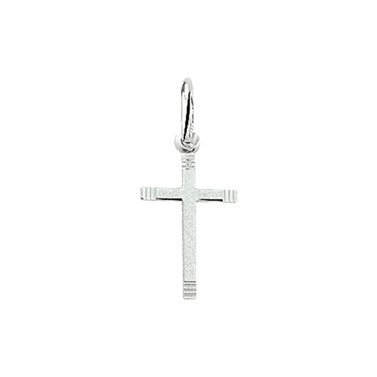 hanger kruis gediamanteerd zilver wit