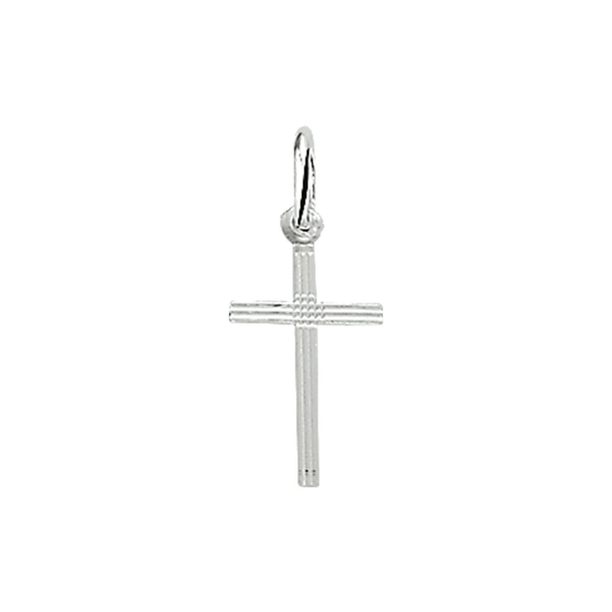 hanger kruis gediamanteerd zilver wit
