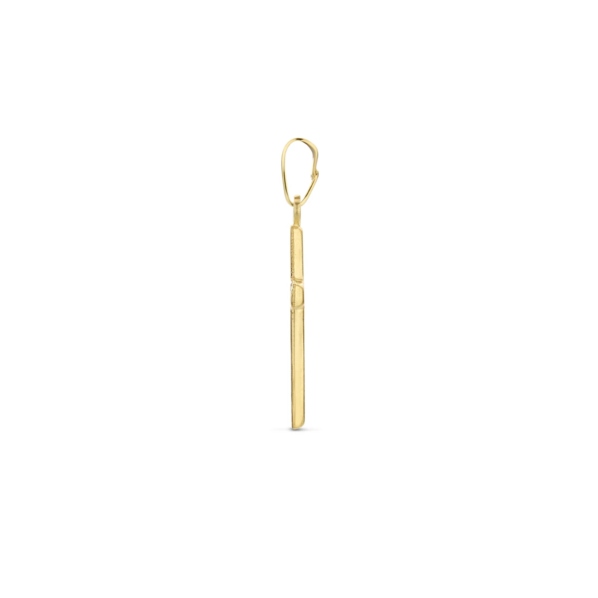 hanger kruis gehamerd 18 mm 14K geelgoud