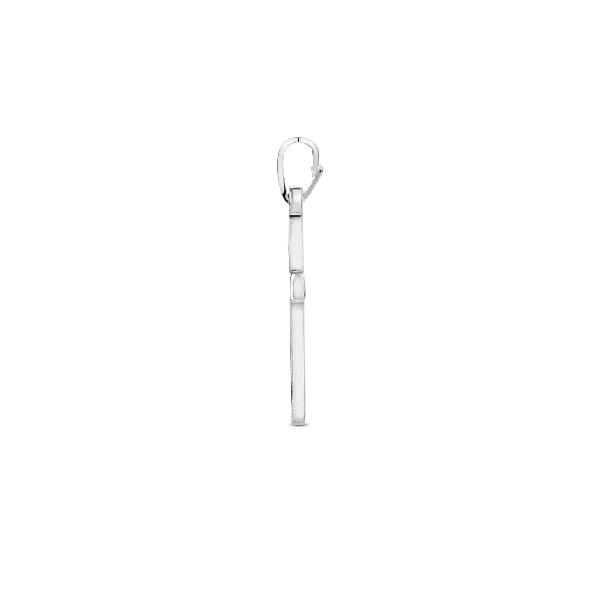 Hanger kruis gehamerd 20 mm zilver gerhodineerd