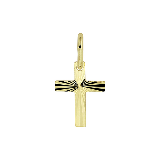hanger kruis massief 14K geelgoud