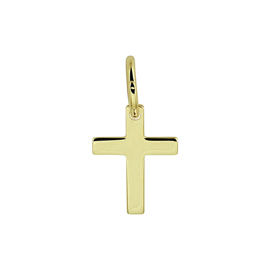 hanger kruis massief 14K geelgoud