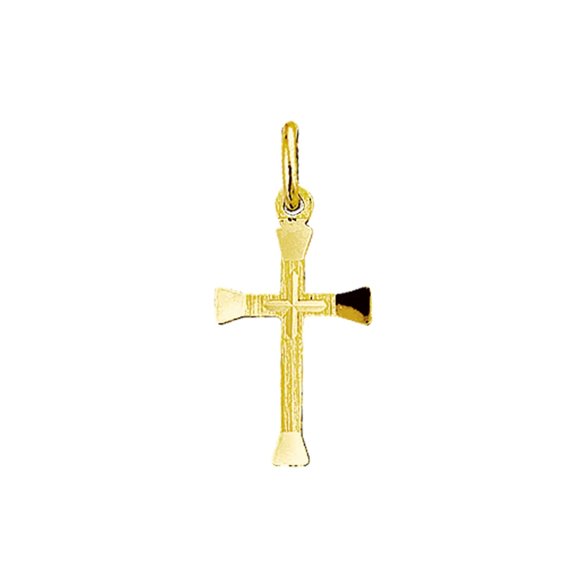 hanger kruis mat gediamanteerd 14K geelgoud