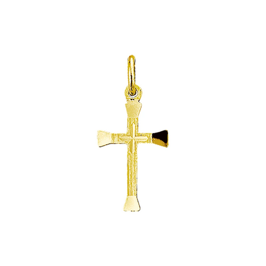 hanger kruis mat gediamanteerd 14K geelgoud