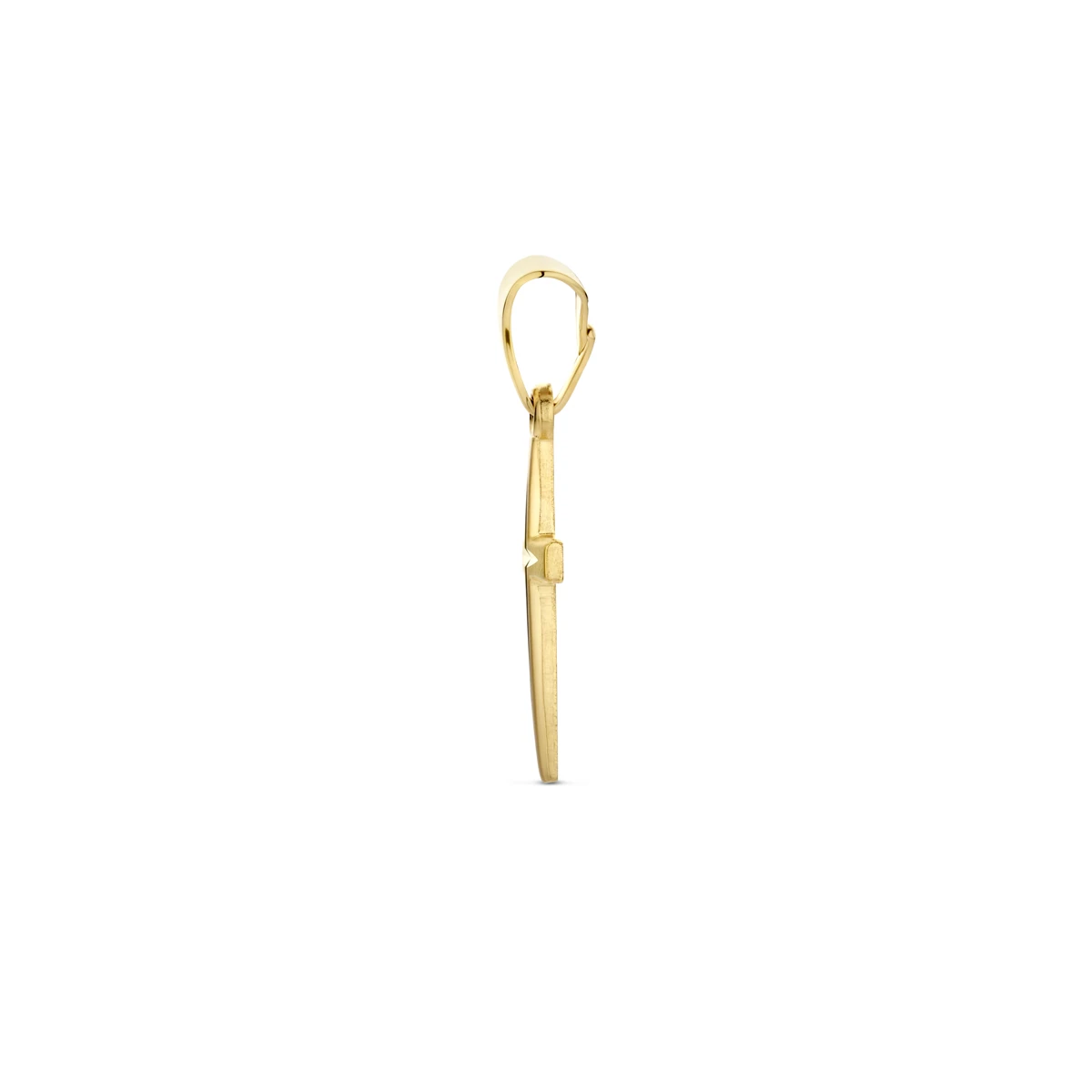 hanger kruis mat gediamanteerd 20 mm 14K geelgoud