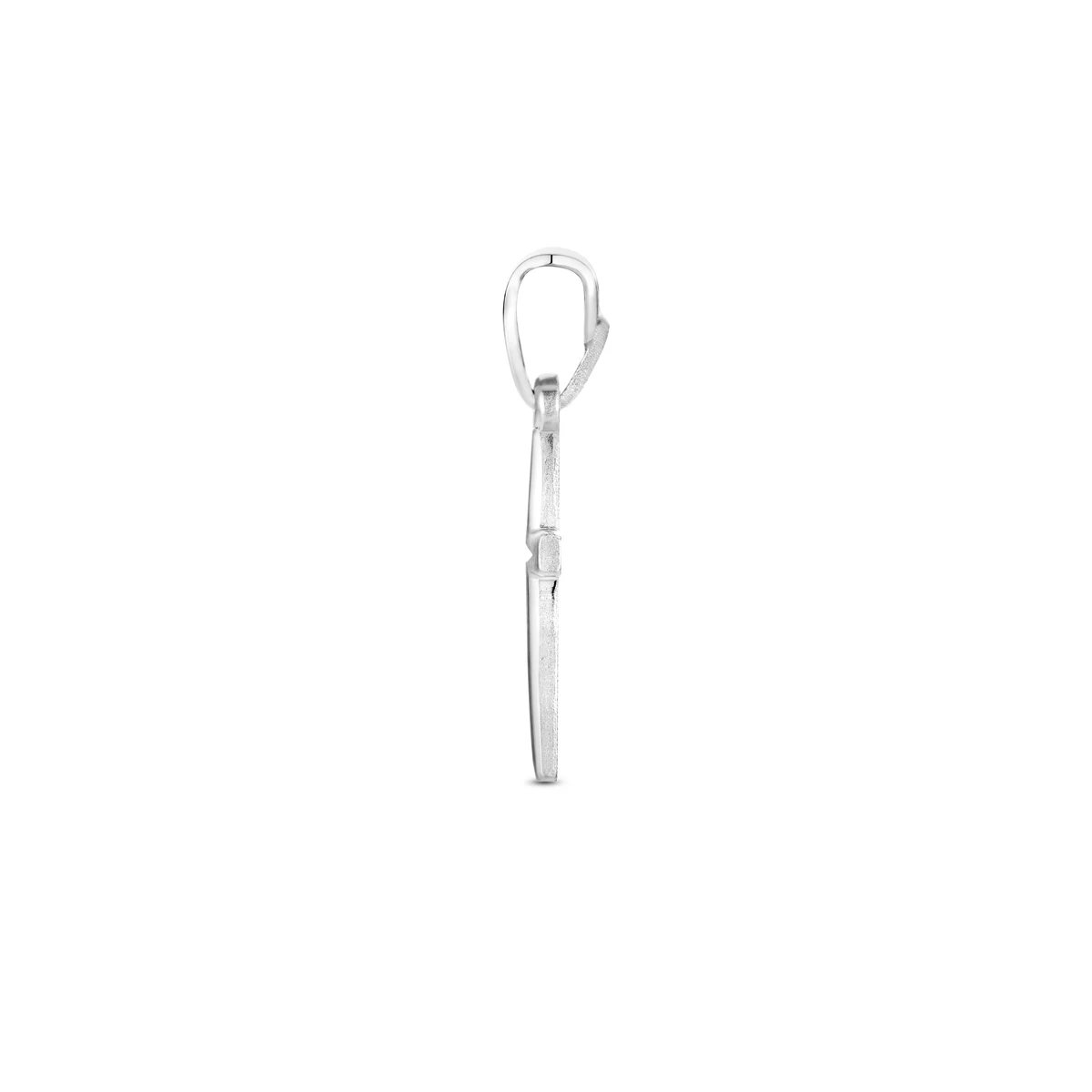 hanger kruis mat gediamanteerd 20 mm zilver gerhodineerd
