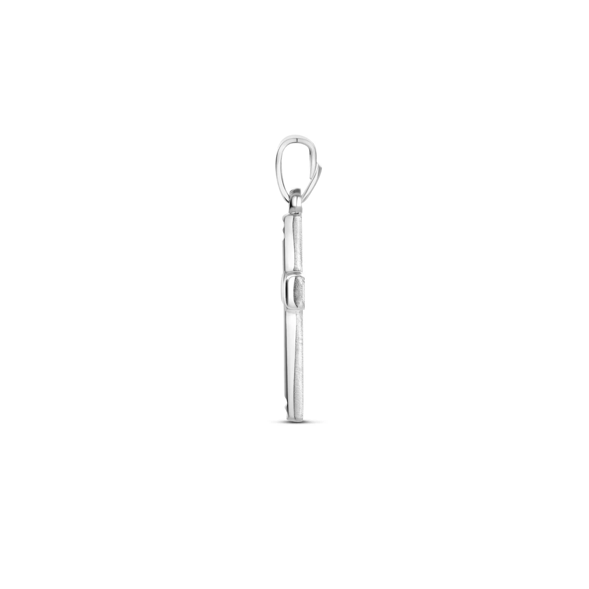 hanger kruis poli/mat gediamanteerd 20 mm zilver gerhodineerd