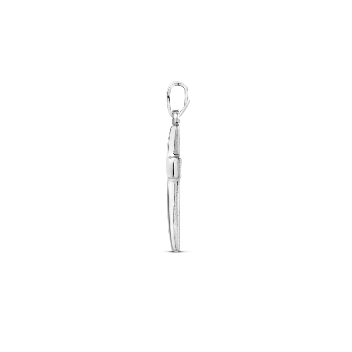 hanger kruis poli/mat gediamanteerd 24 mm zilver gerhodineerd