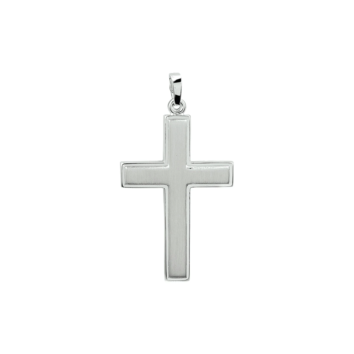 hanger kruis poli/mat zilver wit