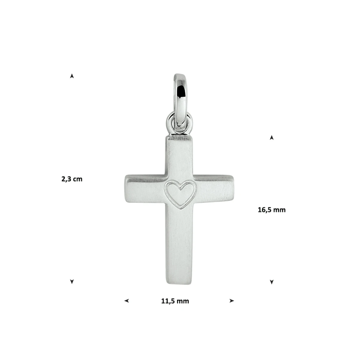 hanger kruis zilver gerhodineerd