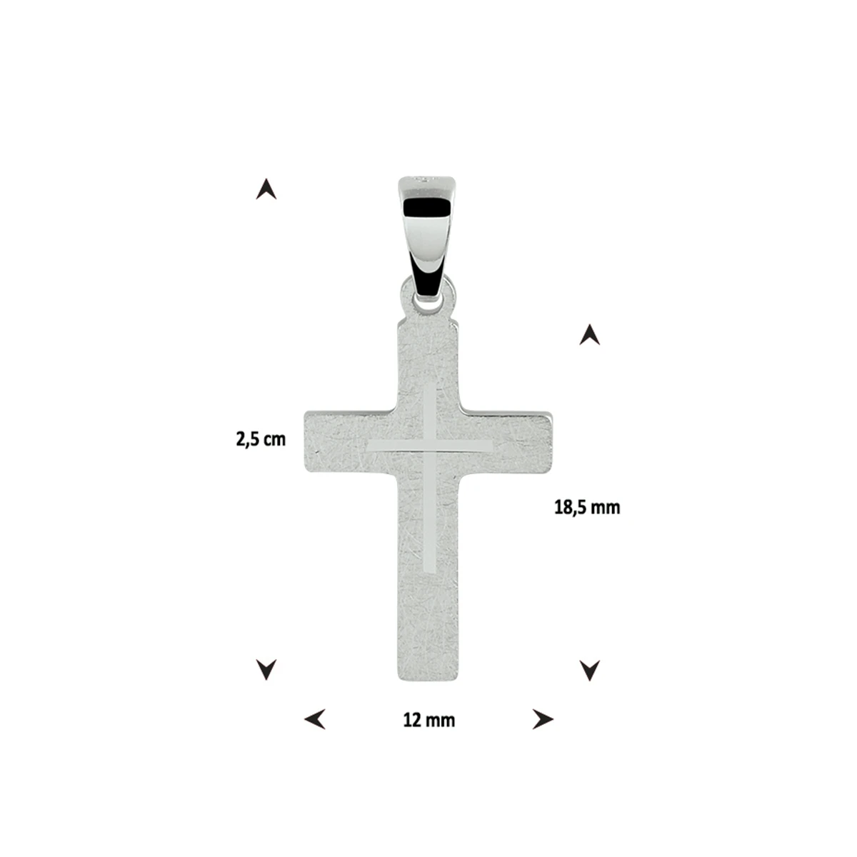 hanger kruis zilver gerhodineerd