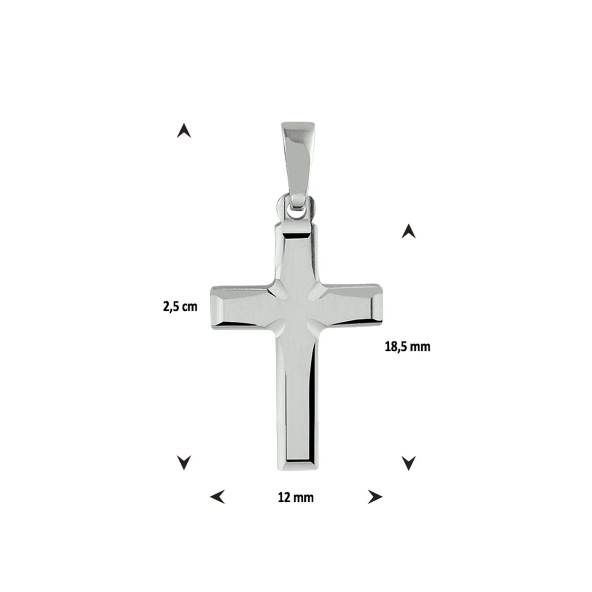 hanger kruis zilver gerhodineerd