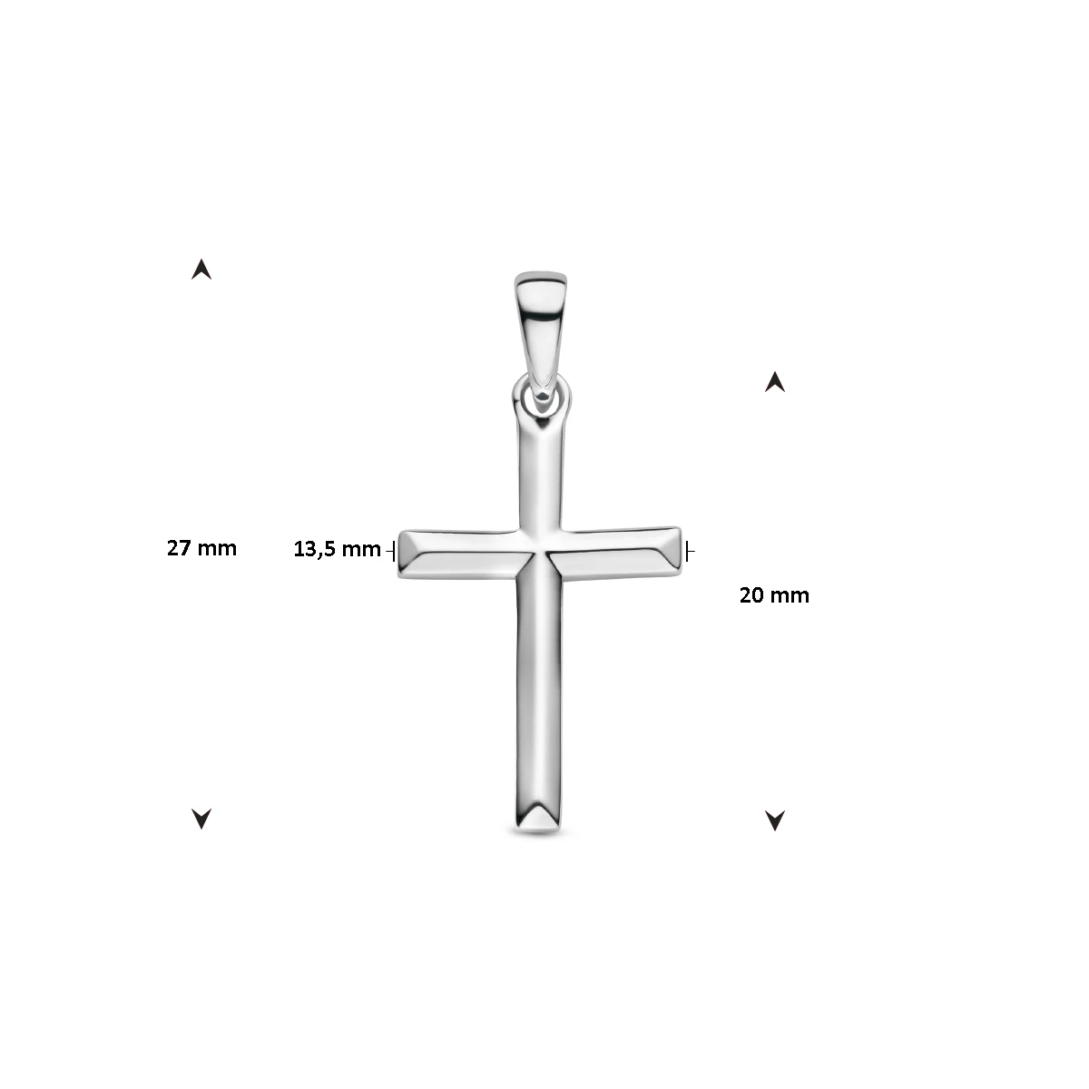 hanger kruis zilver gerhodineerd