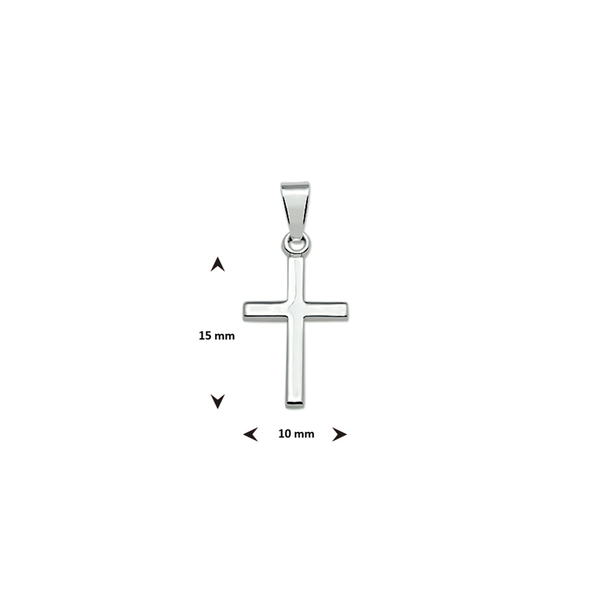 hanger kruis zilver gerhodineerd