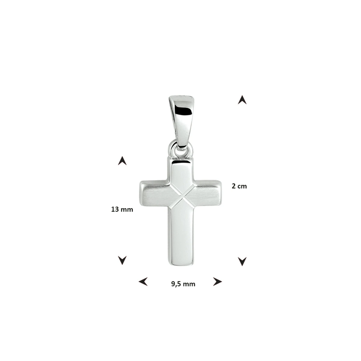 hanger kruis zilver gerhodineerd