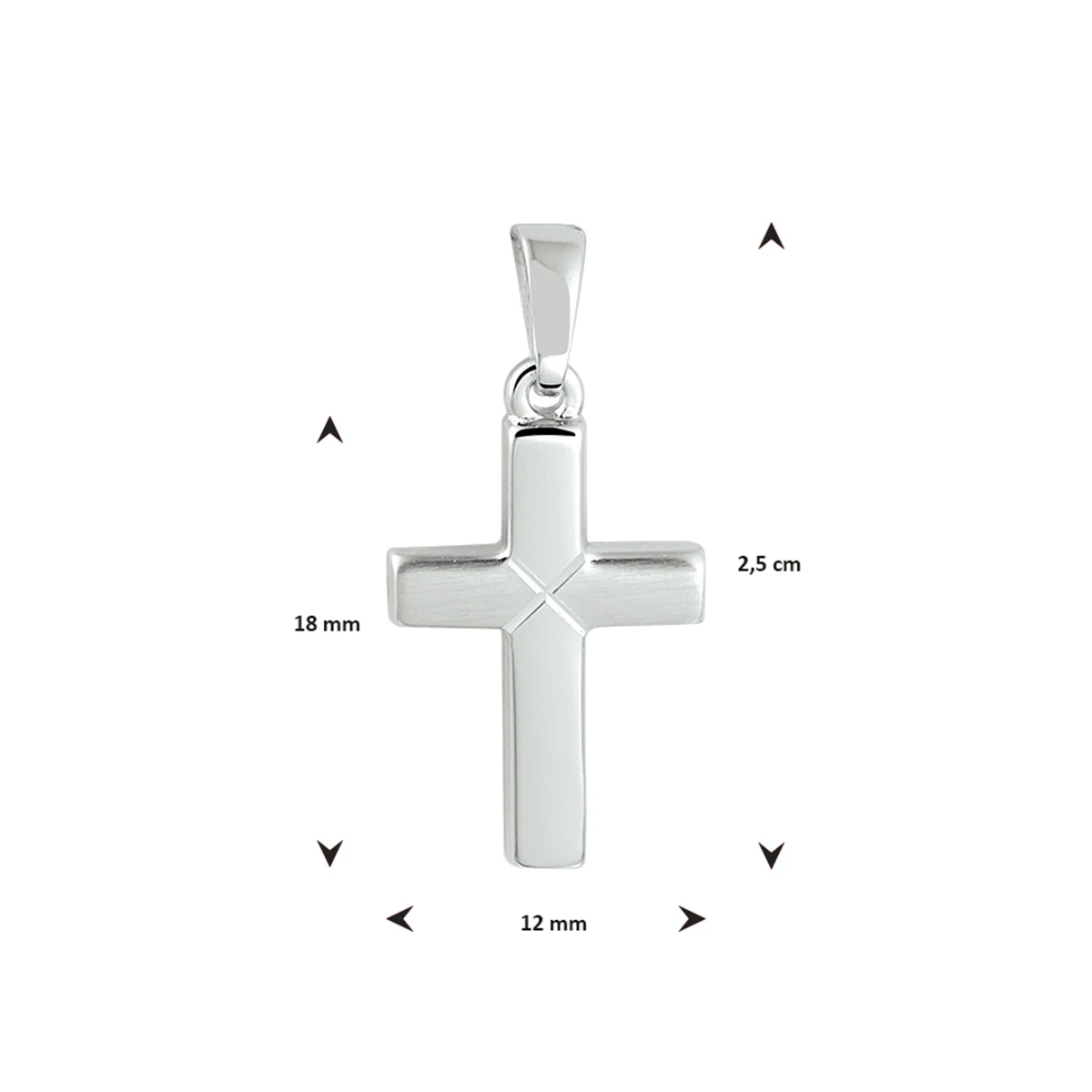hanger kruis zilver gerhodineerd