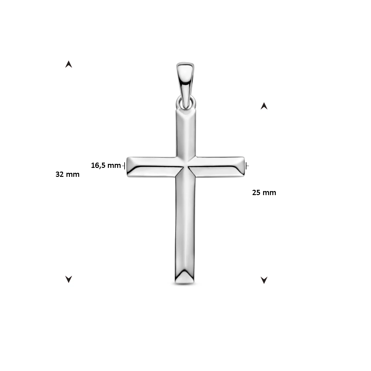 hanger kruis zilver gerhodineerd