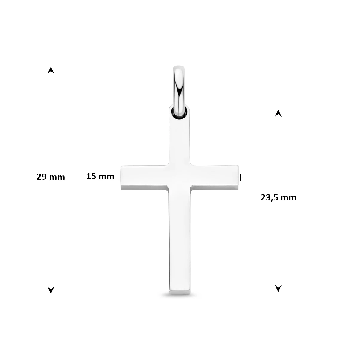 hanger kruis zilver gerhodineerd