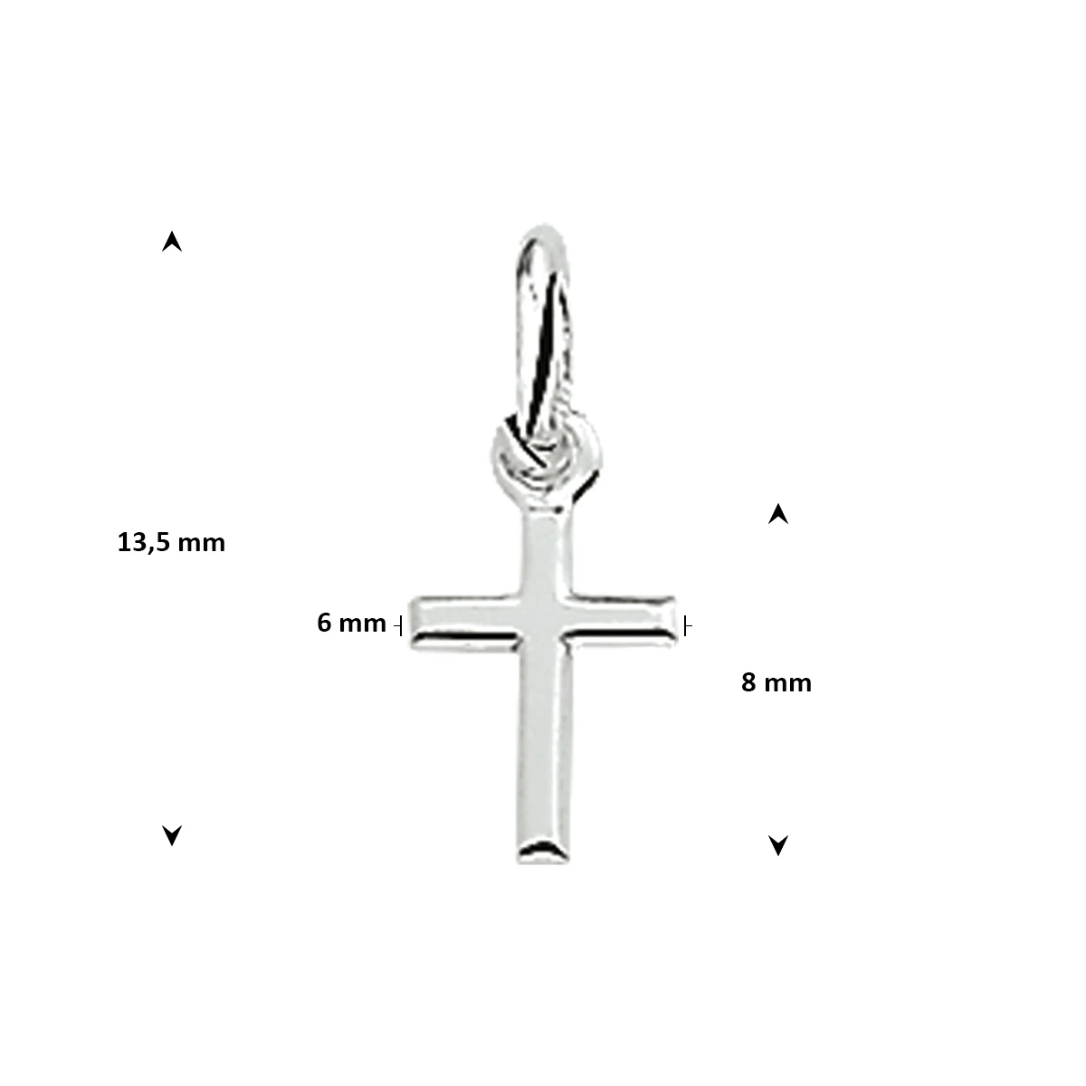 hanger kruis zilver wit