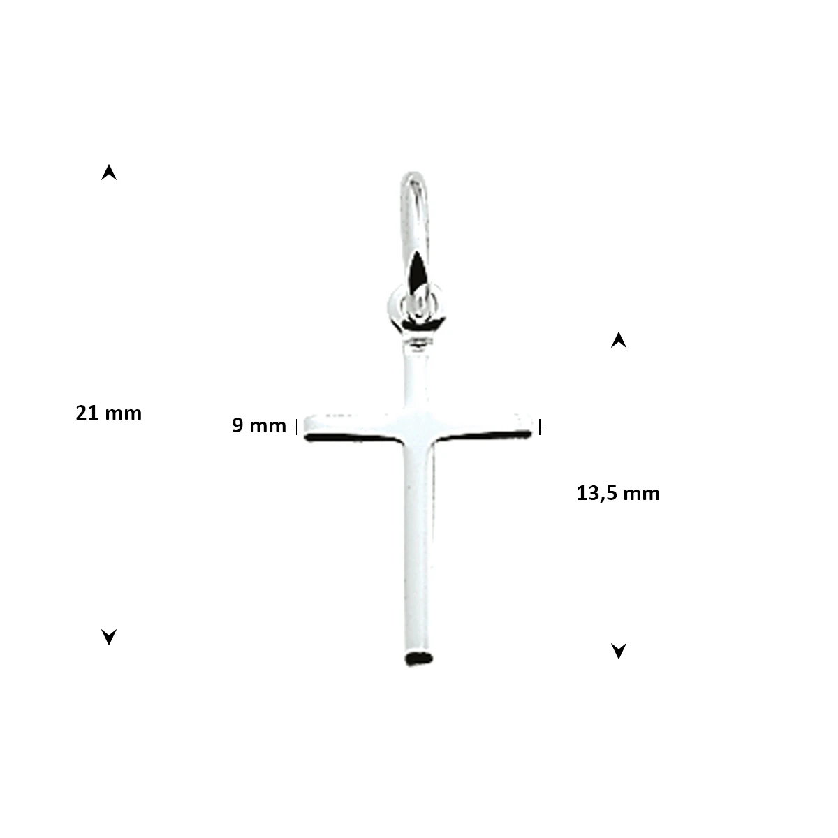hanger kruis zilver wit
