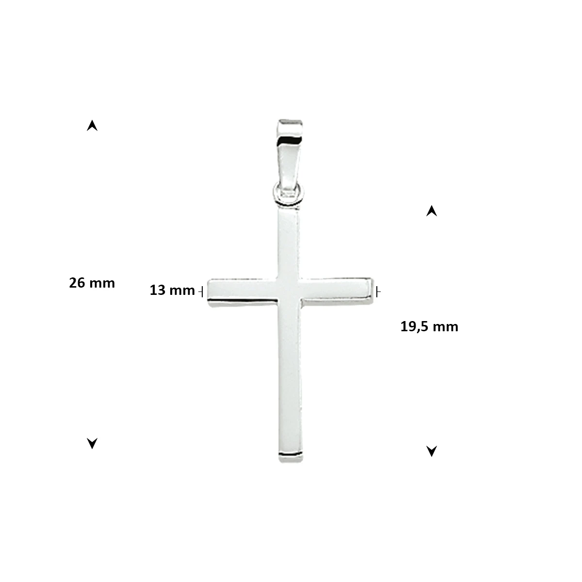 hanger kruis zilver wit