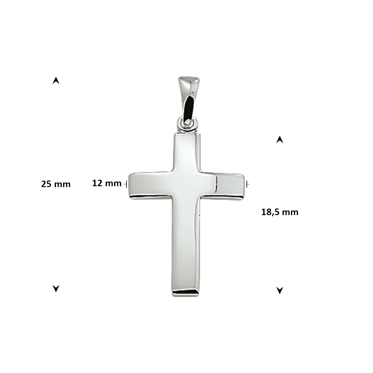 hanger kruis zilver wit
