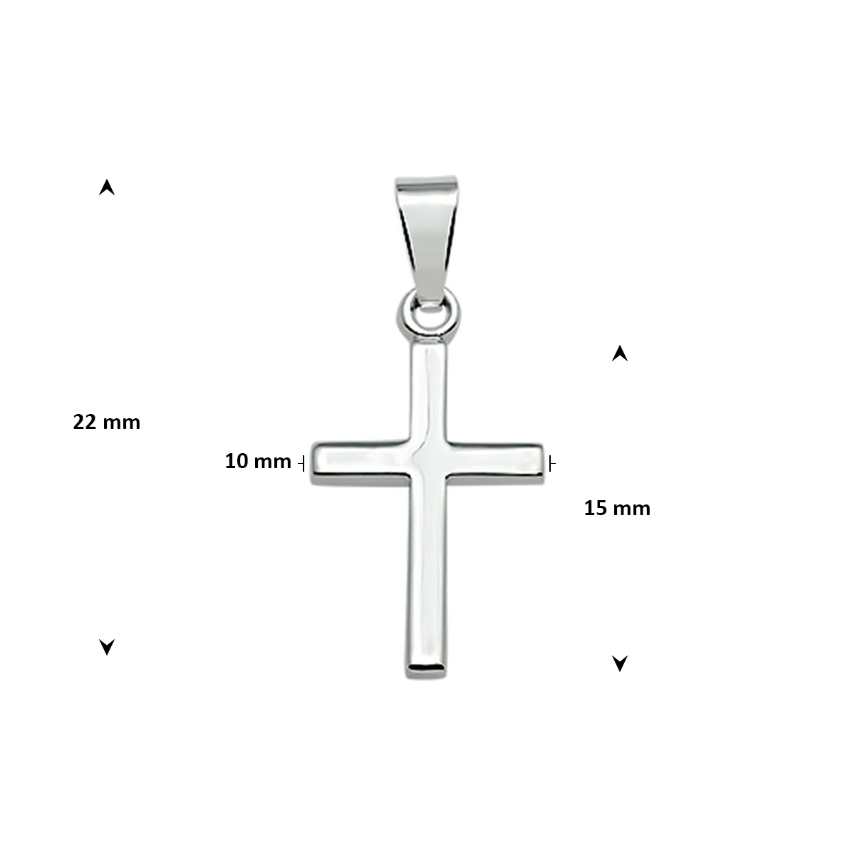 hanger kruis zilver wit