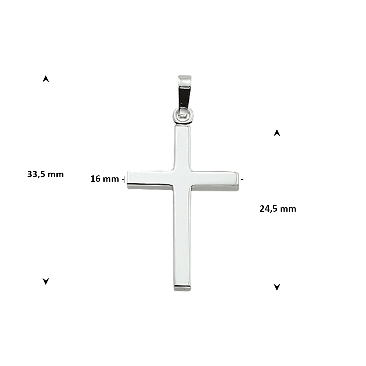 hanger kruis zilver wit