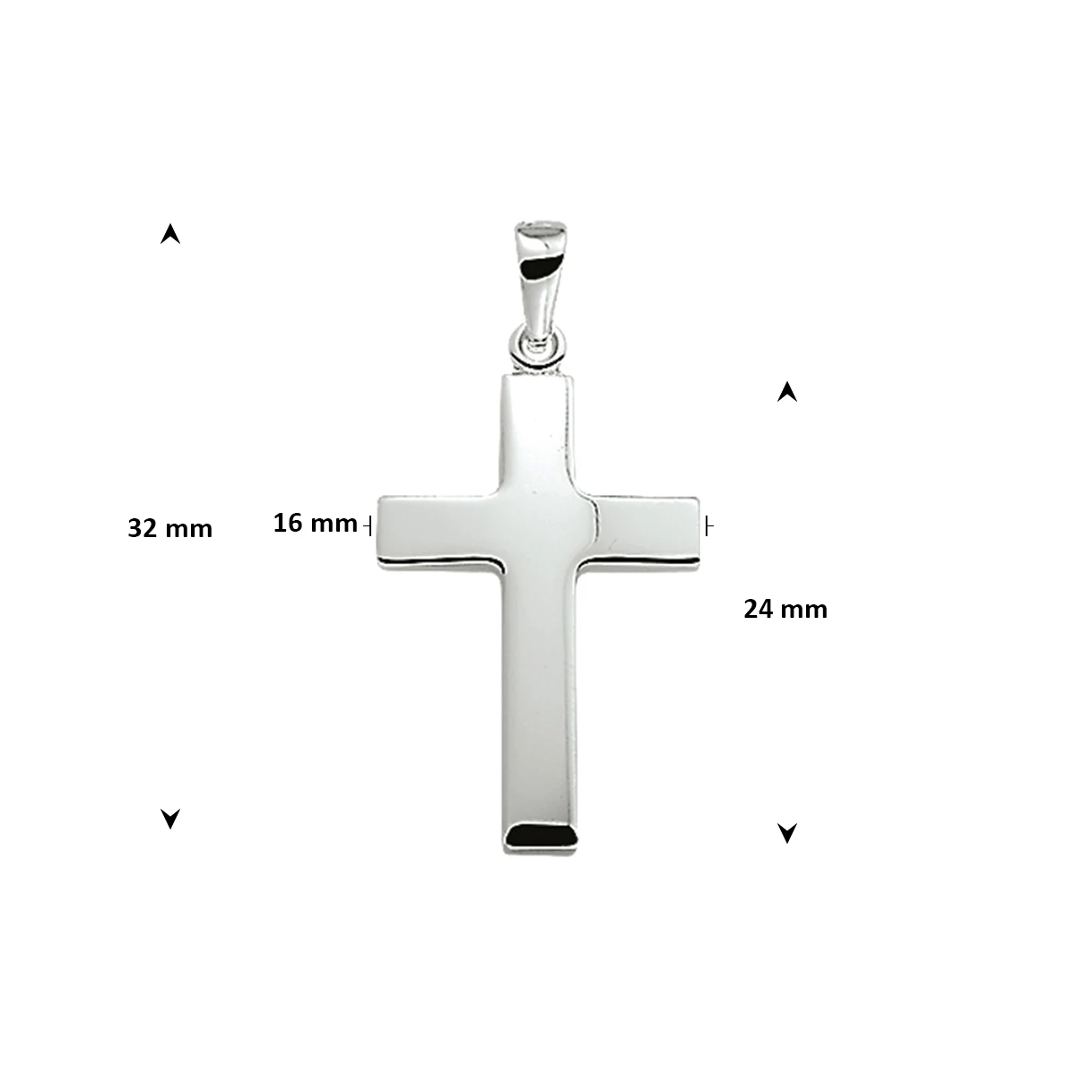 hanger kruis zilver wit