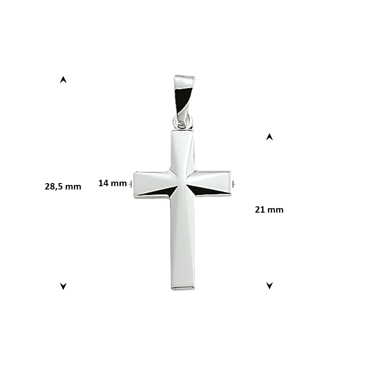 hanger kruis zilver wit