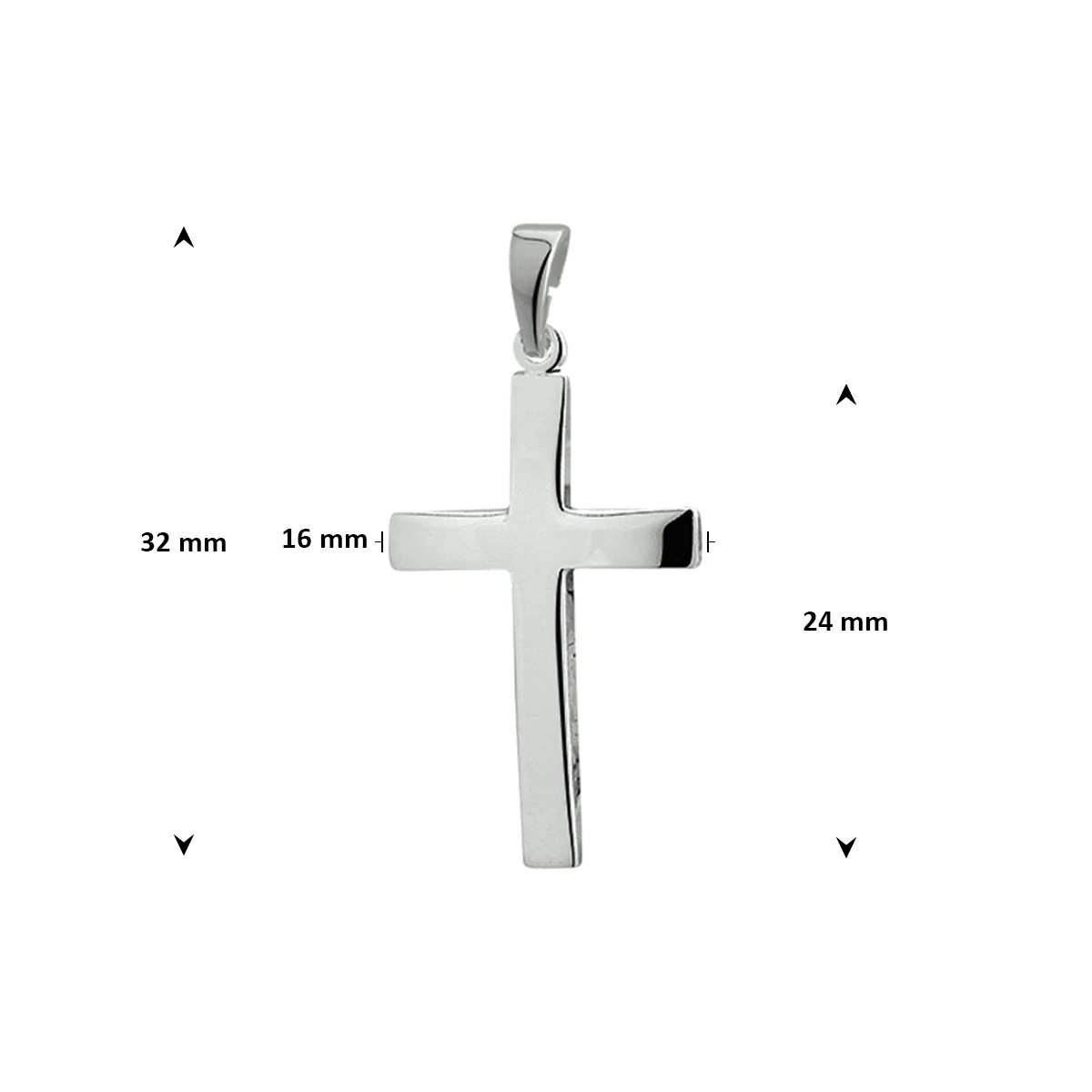 hanger kruis zilver wit