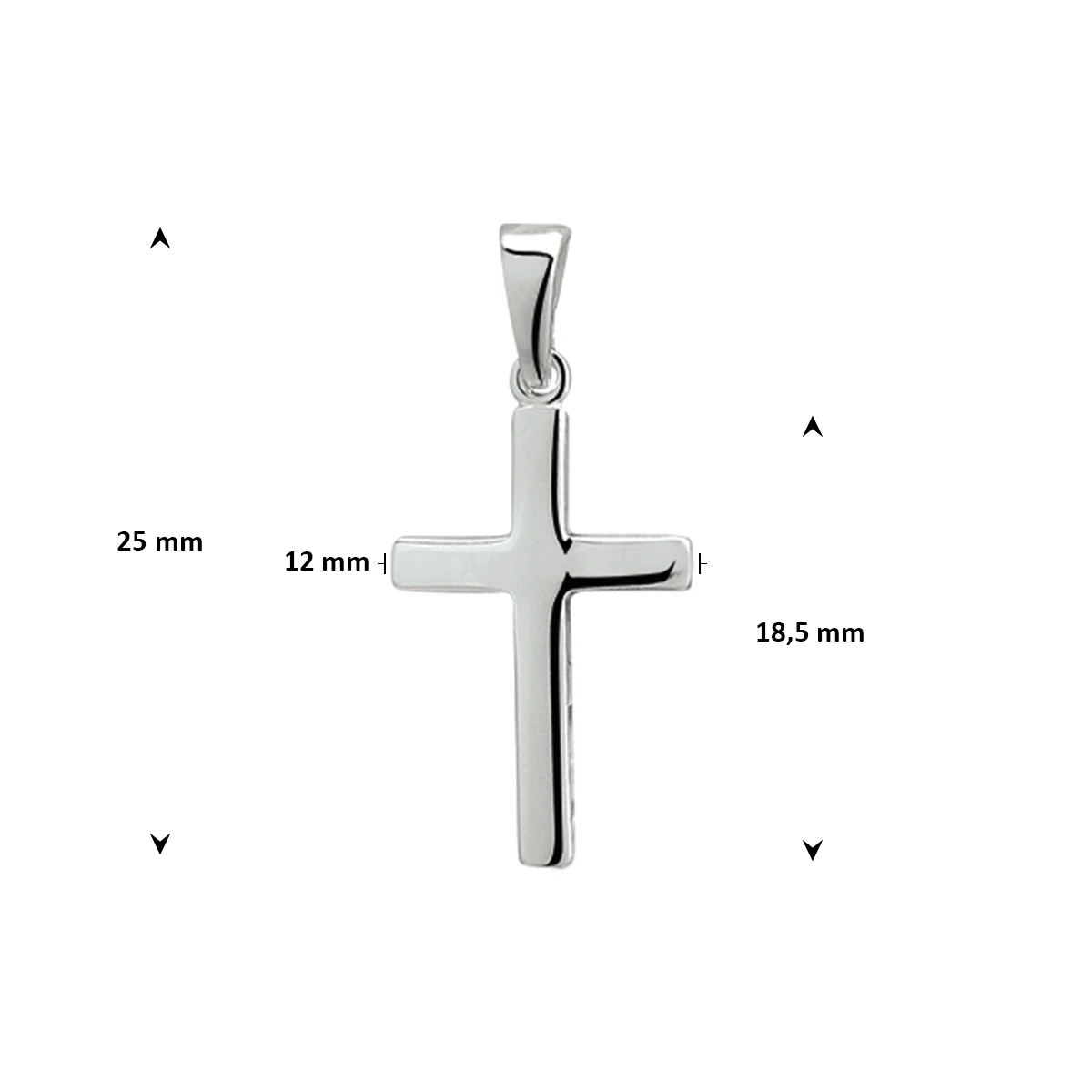 hanger kruis zilver wit