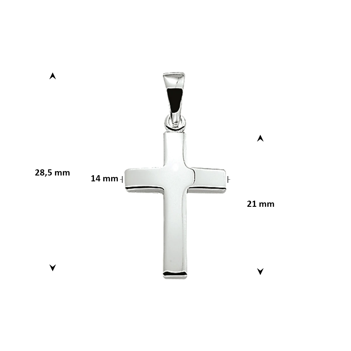 hanger kruis zilver wit