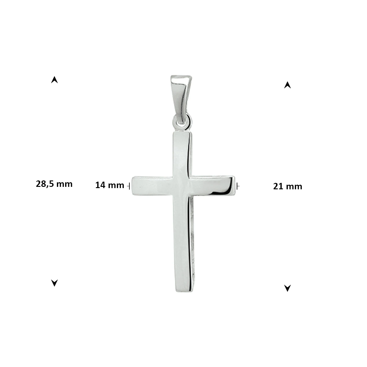 hanger kruis zilver wit
