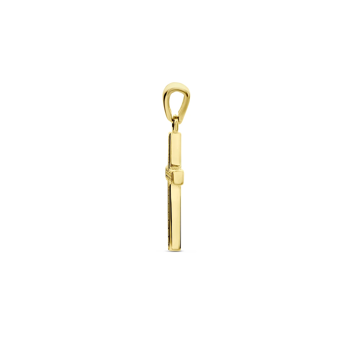 hanger kruis zirkonia 14K geelgoud