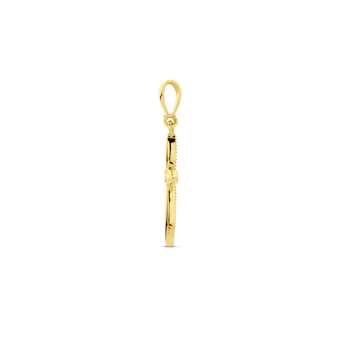 hanger kruis zirkonia 14K geelgoud