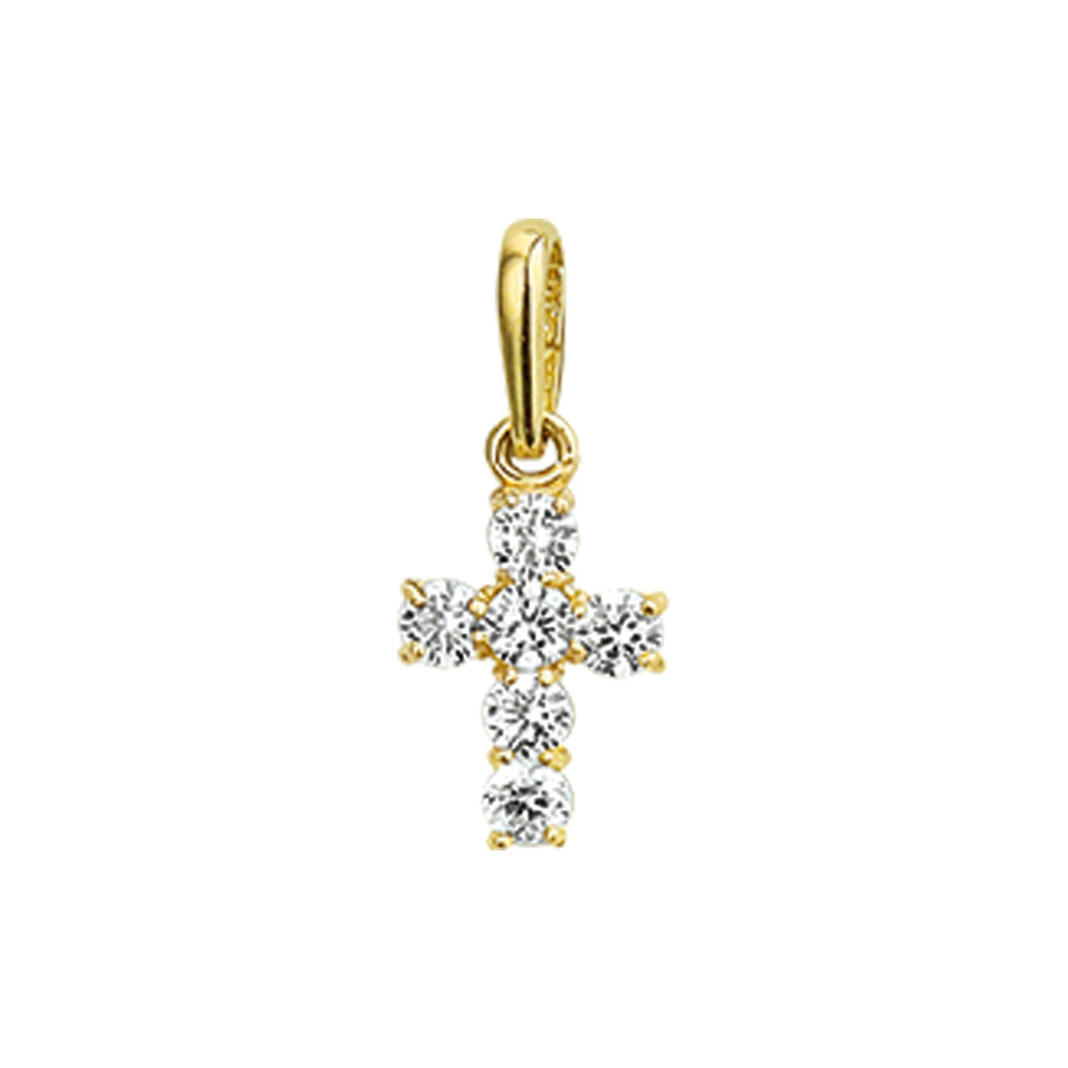 hanger kruis zirkonia 8,5 mm 14K geelgoud