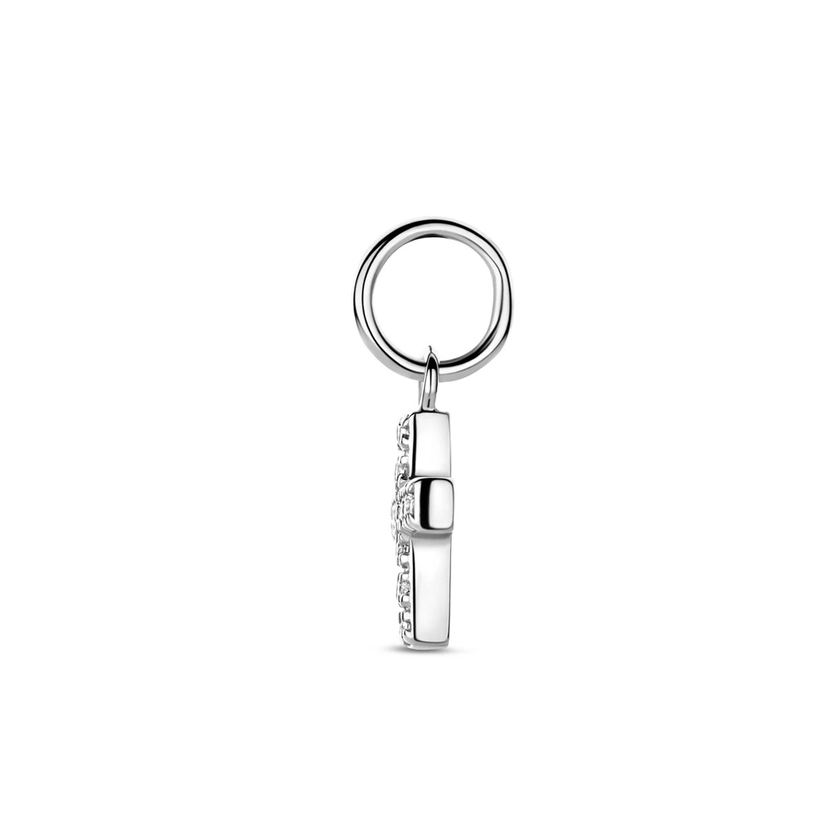hanger kruis zirkonia 15,5 mm zilver gerhodineerd