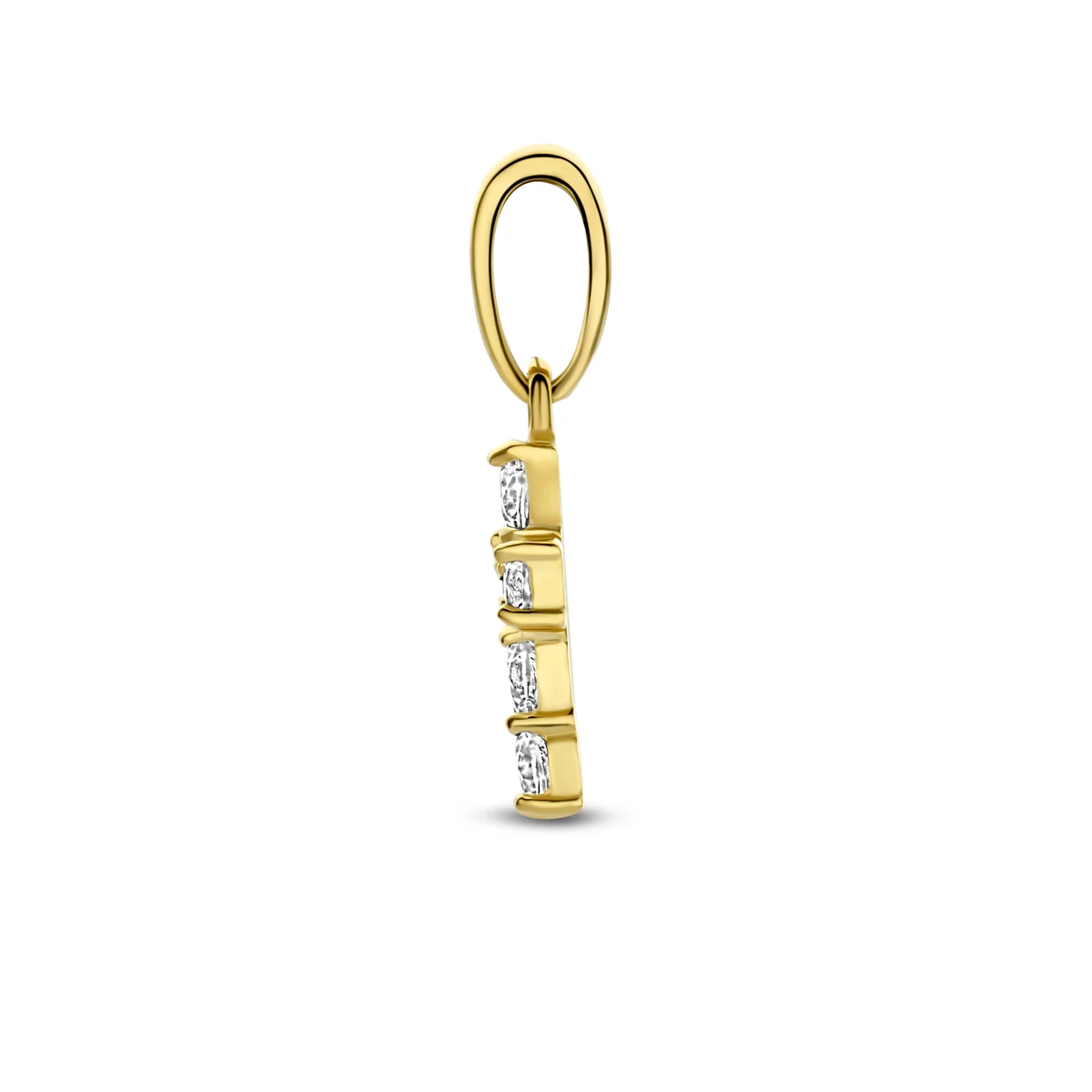 hanger kruis zirkonia 8,5 mm 14K geelgoud