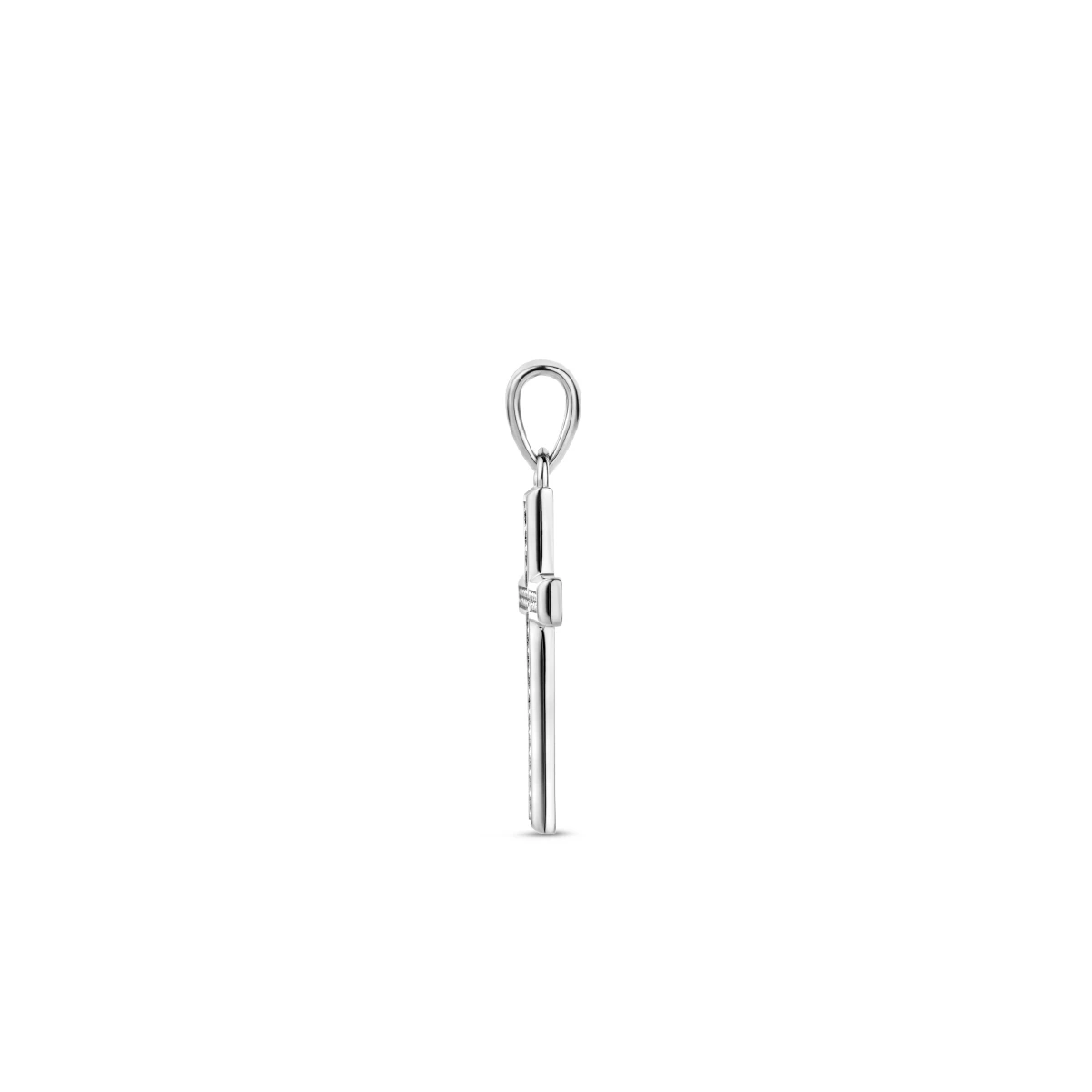 hanger kruis zirkonia zilver gerhodineerd