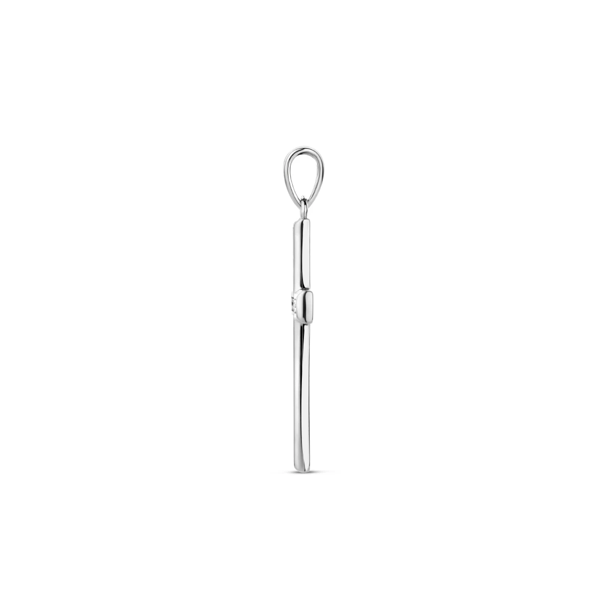 hanger kruis zirkonia zilver gerhodineerd