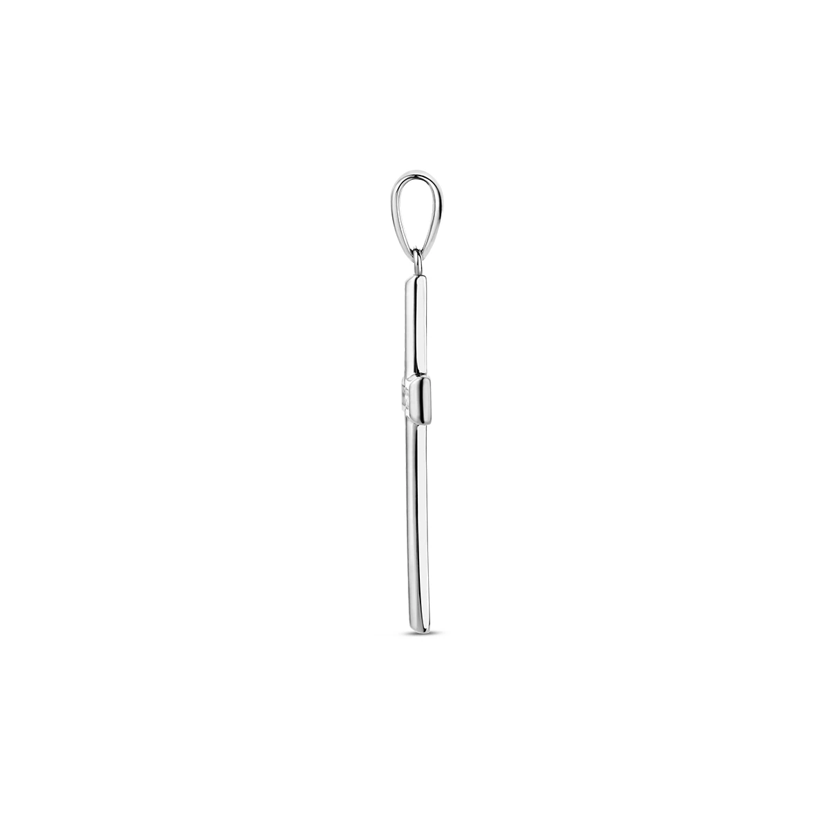 hanger kruis zirkonia zilver gerhodineerd