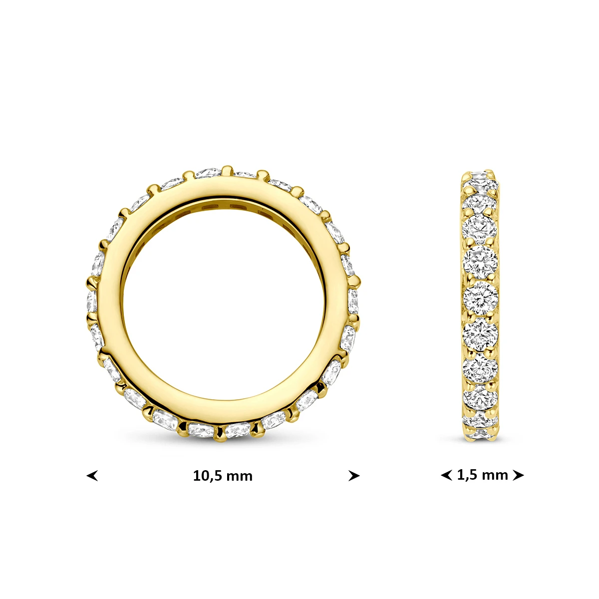 hanger lab grown diamant 0.21ct h si 10,5 mm 14K geelgoud
