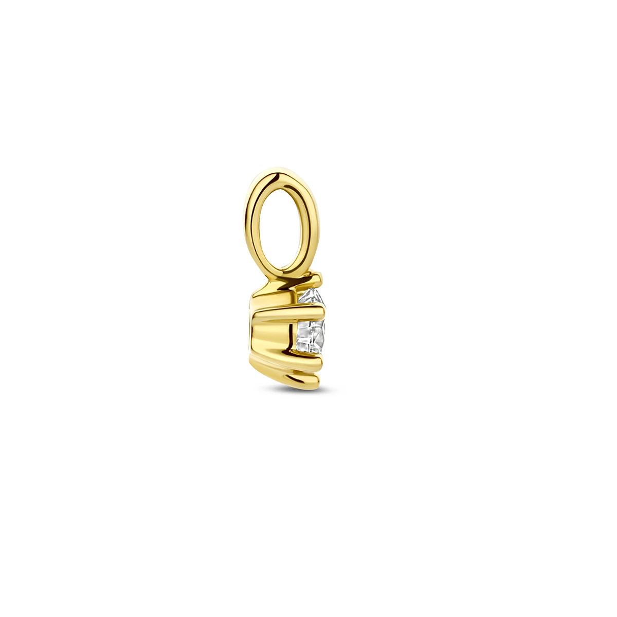 hanger lab grown diamant 0.25ct f vs 10 mm 14K geelgoud