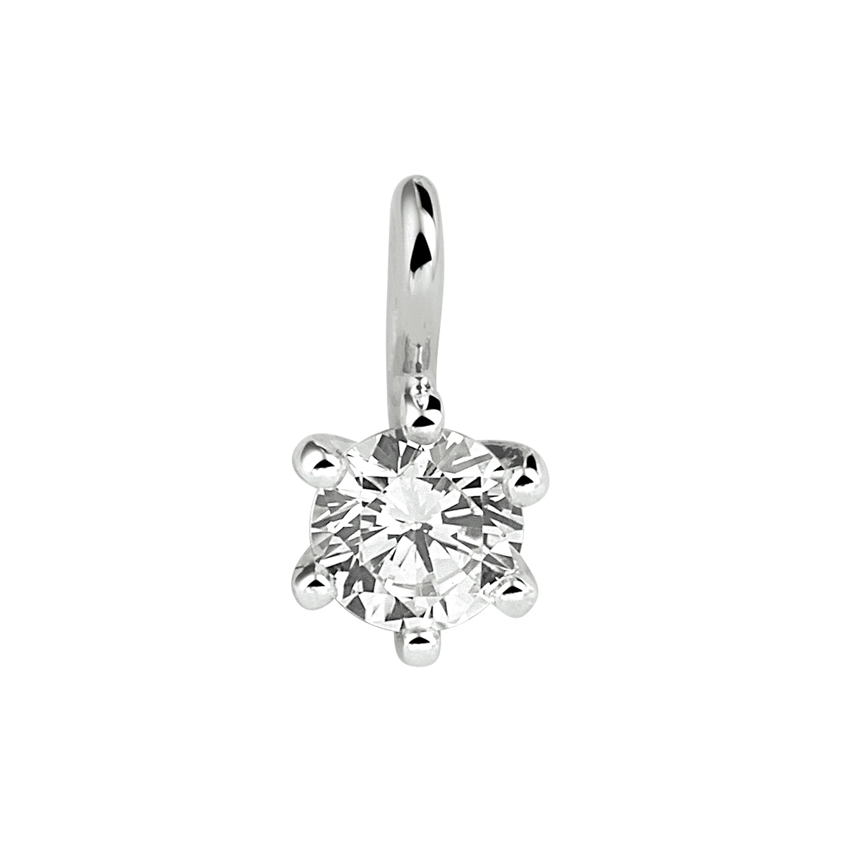 hanger lab grown diamant 0.25ct f vsi 9 mm 14K witgoud met palladium